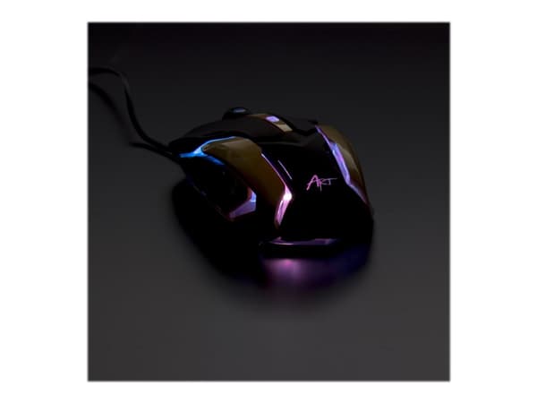 ART AM-98 - Mus - optisk - 6 knappar - kabelansluten - USB - svart, guld