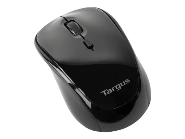 Targus - Mus - höger- och vänsterhänta - optisk - trådlös - 2.4 GHz - trådlös USB-mottagare - svart