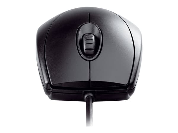 CHERRY WheelMouse - Mus - höger- och vänsterhänta - optisk - 3 knappar - kabelansluten - PS/2, USB - svart