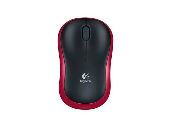 Logitech M185 - Mus - optisk - trådlös - 2.4 GHz - trådlös USB-mottagare - röd