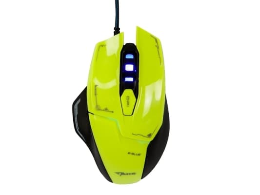 E-blue Mazer M642, högerhand, Optisk, USB Type-A, 2500 DPI, Grön Grön