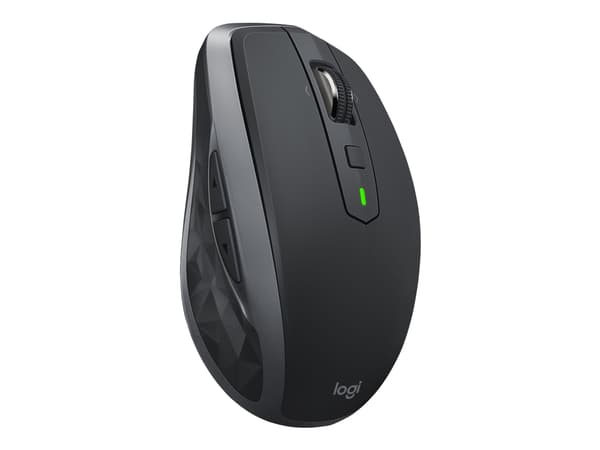 Logitech MX Anywhere 2S - Mus - laser - 7 knapper - trådløs - 2.4 GHz, Bluetooth - USB trådløs mottaker - grafitt