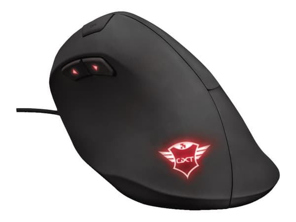 Trust GXT 144 Rexx - Vertikal mus - ergonomisk - högerhänt - optisk - 6 knappar - kabelansluten - USB 2.0