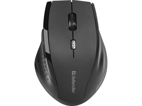 Defender Accura MM-365 - Mus - ergonomisk - optisk - 6 knappar - trådlös - 2.4 GHz - trådlös USB-mottagare - svart