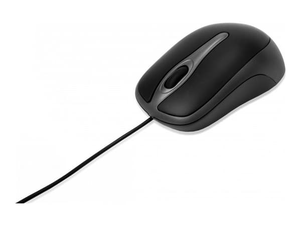 Verbatim Optical Desktop Mouse - Mus - høyre- og venstrehåndet - optisk - 3 knapper - kablet - USB - løsvekt Sort, Grå