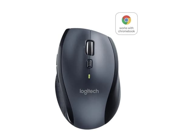 Logitech M705 - Mus - høyrehendt - laser - 7 knapper - trådløs - 2.4 GHz - USB trådløs mottaker - sølv