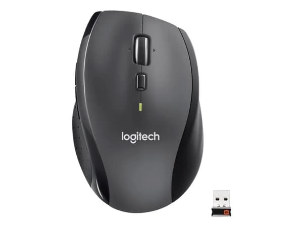 Logitech M705 - Mus - høyrehendt - laser - 7 knapper - trådløs - 2.4 GHz - USB trådløs mottaker - sølv