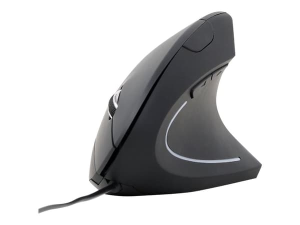 Gembird MUS-ERGO-01 - Vertikal mus - ergonomisk - optisk - 6 knappar - kabelansluten - USB - svart