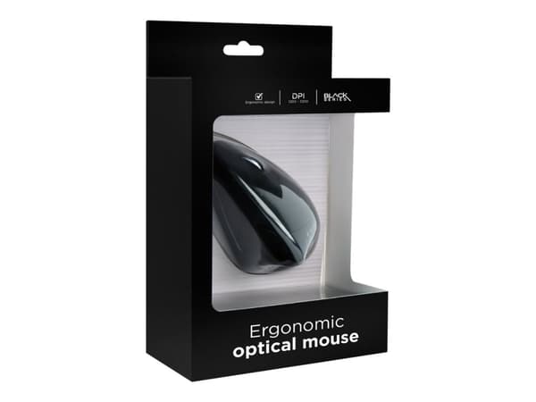 Gembird MUS-ERGO-01 - Vertikal mus - ergonomisk - optisk - 6 knappar - kabelansluten - USB - svart Svart