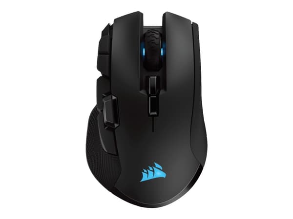 CORSAIR Gaming IRONCLAW RGB - Mus - optisk - 10 knapper - trådløs, kablet - USB, Bluetooth, 2.4 GHz Sort