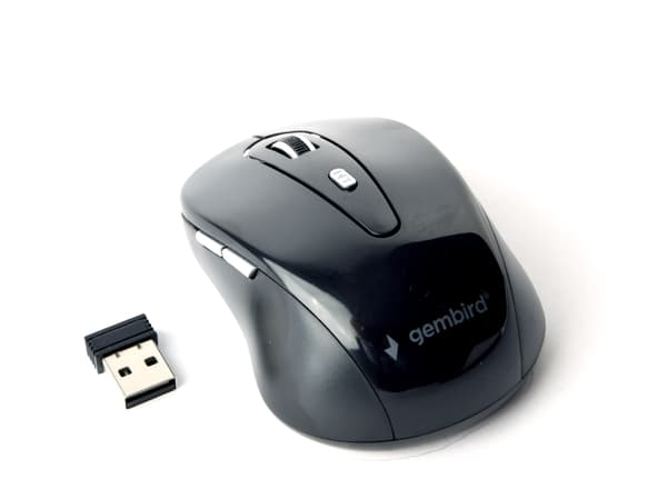 Gembird MUSW-6B-01 - Mus - optisk - 6 knappar - trådlös - 2.4 GHz - trådlös USB-mottagare - svart - blåsa