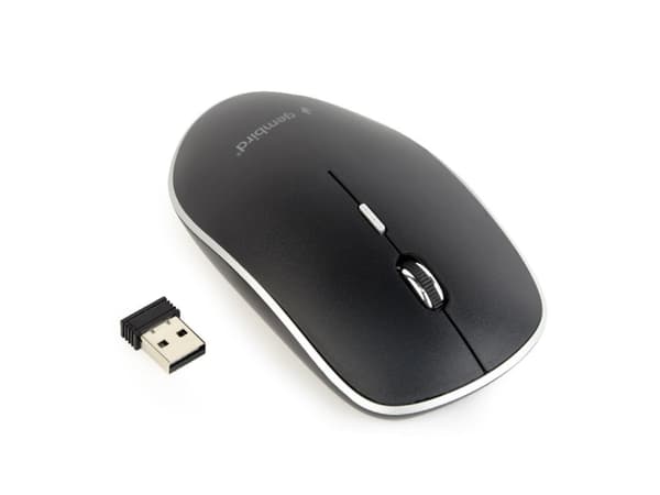 Gembird MUSW-4B-01 - Mus - optisk - 4 knappar - trådlös - 2.4 GHz - trådlös USB-mottagare - svart - blåsa