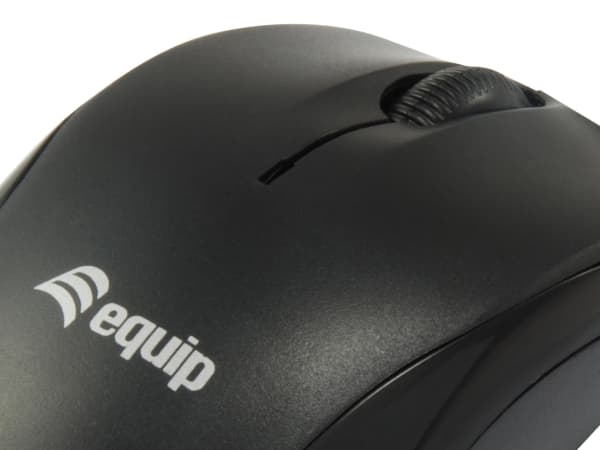 Equip 245103, Ambidextrous, Optisk, USB Type-A, 1000 DPI, Svart