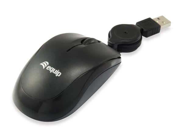 Equip 245103, Ambidekstriøs, Optisk, USB Type-A, 1000 DPI, Sort Sort