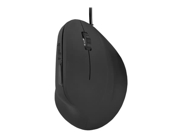 SPEEDLINK PIAVO Ergonomic Vertical - Vertikal mus - ergonomisk - høyrehendt - optisk - 6 knapper - trådløs - 2.4 GHz - USB trådløs mottaker - svart