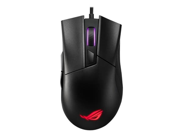 ASUS ROG Gladius II Core - Mus - högerhänt - optisk - kabelansluten - USB - svart - för 15; ROG Strix G15; ROG Zephyrus Duo 15; ROG Zephyrus G14; TUF