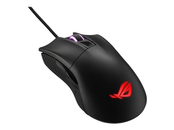 ASUS ROG Gladius II Core - Mus - högerhänt - optisk - kabelansluten - USB - svart - för 15; ROG Strix G15; ROG Zephyrus Duo 15; ROG Zephyrus G14; TUF