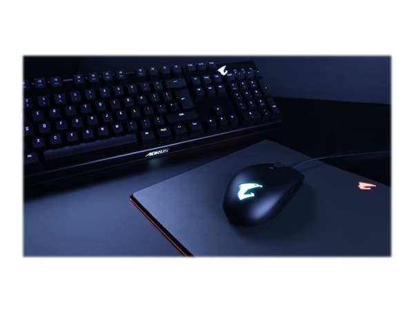 AORUS M2 - Mus - höger- och vänsterhänta - optisk - 8 knappar - kabelansluten - USB - mattsvart