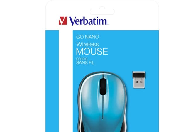 Verbatim Wireless Mouse GO NANO - Mus - optisk - trådlös - RF - trådlös USB-mottagare - karibienblå