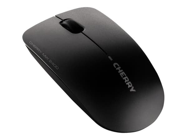 CHERRY MW 2400 - Hiiri - oikea- ja vasenkätinen - optinen - 3 painiketta - langaton - 2,4 GHz - langaton vastaanotin (USB) - musta