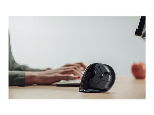 BakkerElkhuizen Evoluent D, Oikeakätinen, Vaakasuuntainen muotoilu, USB A-tyyppi, 3200 DPI, Musta