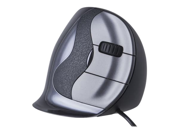 BakkerElkhuizen Evoluent D, Oikeakätinen, Vaakasuuntainen muotoilu, USB A-tyyppi, 3200 DPI, Musta