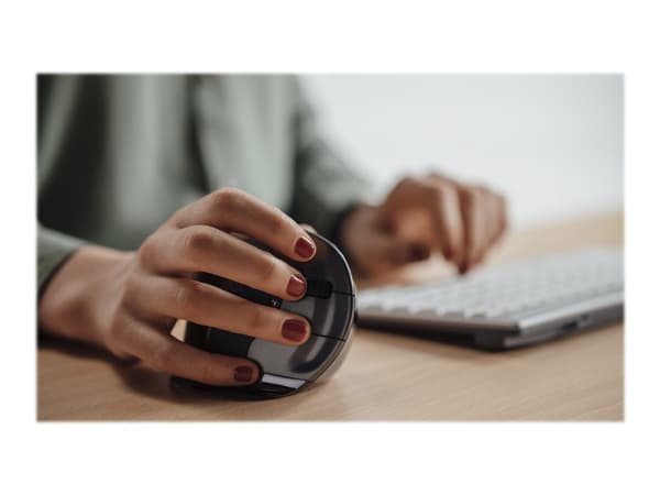 BakkerElkhuizen Evoluent D, Oikeakätinen, Vaakasuuntainen muotoilu, USB A-tyyppi, 3200 DPI, Musta musta