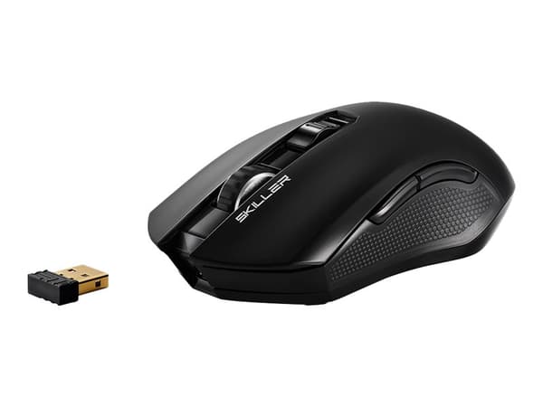 Sharkoon SKILLER SGM3 - Mus - optisk - 7 knappar - trådlös, kabelansluten - USB, 2.4 GHz - svart