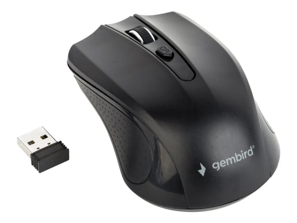 Gembird MUSW-4B-04 - Mus - optisk - 4 knappar - trådlös - 2.4 GHz - trådlös USB-mottagare - svart - blåsa