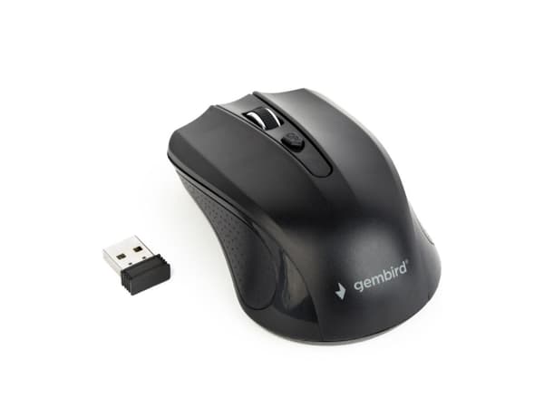 Gembird MUSW-4B-04 - Mus - optisk - 4 knappar - trådlös - 2.4 GHz - trådlös USB-mottagare - svart - blåsa