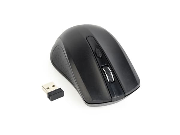 Gembird MUSW-4B-04 - Mus - optisk - 4 knappar - trådlös - 2.4 GHz - trådlös USB-mottagare - svart - blåsa