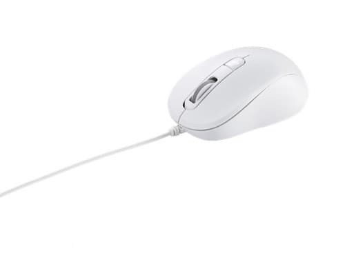 ASUS MU101C Blue Ray Silent - Mus - høyre- og venstrehåndet - optisk - 3 knapper - kablet - USB - hvit
