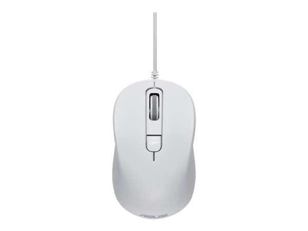 ASUS MU101C Blue Ray Silent - Mus - høyre- og venstrehåndet - optisk - 3 knapper - kablet - USB - hvit Hvit