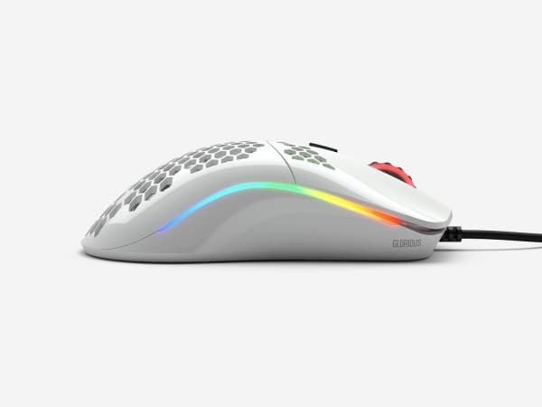Glorious Model O - Glossy White - Gaming Mus - Optisk - 6 knapper - 12000 DPI - Hvid m. RGB