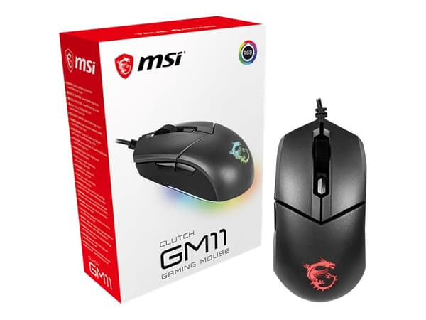 MSI Clutch GM11 Gaming - Mus - høyre- og venstrehåndet - optisk - 6 knapper - kablet - USB