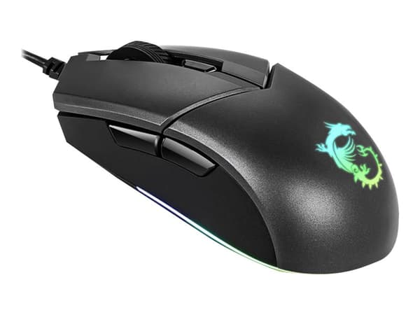 MSI Clutch GM11 Gaming - Mus - høyre- og venstrehåndet - optisk - 6 knapper - kablet - USB