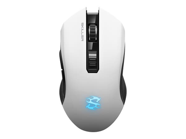 Sharkoon SKILLER SGM3 - Mus - optisk - 7 knappar - trådlös, kabelansluten - USB, 2.4 GHz - vit