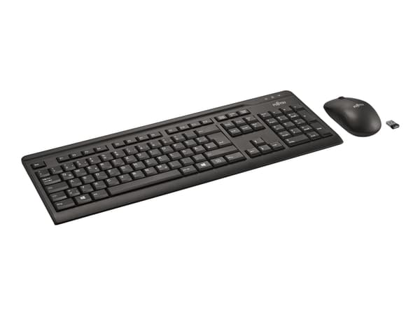Fujitsu Wireless LX410 - Sats med tangentbord och mus - trådlös - 2.4 GHz - amerikansk - för Celsius H7510, J5010, W5010; ESPRIMO D7010, D7011, D9010 Svart