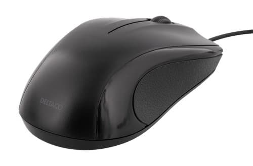 DELTACO optisk mus, 1200 DPI, 125 Hz, 3 knappar med scroll, USB