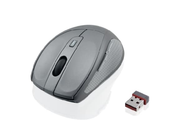 iBOX Swift pro - Mus - optisk - 5 knappar - trådlös - RF - trådlös USB-mottagare - grå