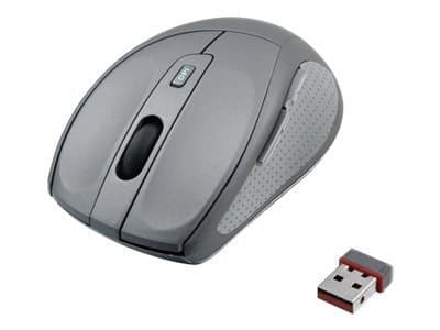 iBOX Swift pro - Mus - optisk - 5 knappar - trådlös - RF - trådlös USB-mottagare - grå Grå