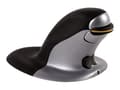 Miniatyrbild 1 av 5: Fellowes Penguin Medium - Vertikal mus - ergonomisk - höger- och vänsterhänta - laser - trådlös - 2.4 GHz - trådlös USB-mottagare - svart, silver