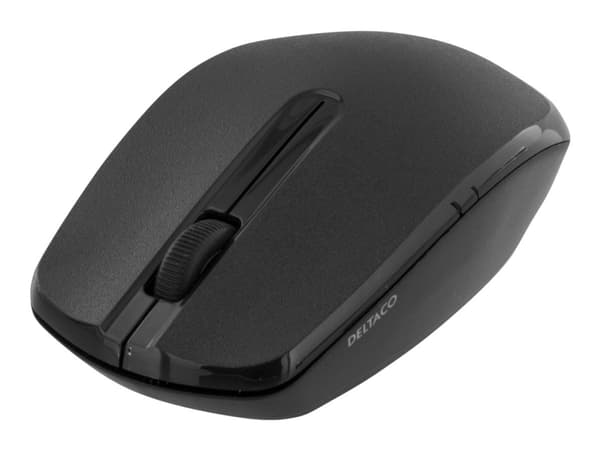 DELTACO MS-798 - Mus - optisk - 3 knappar - trådlös - trådlös USB-mottagare - svart
