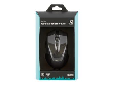 DELTACO MS-763 - Mus - optisk - 5 knapper - trådløs - USB trådløs mottaker - svart
