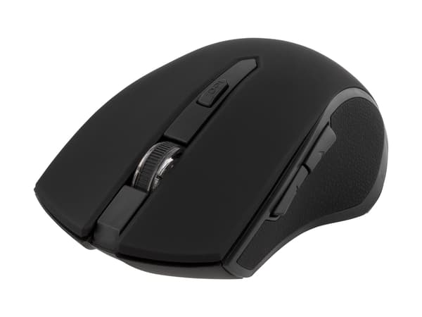 DELTACO MS-763 - Mus - optisk - 5 knapper - trådløs - USB trådløs mottaker - svart