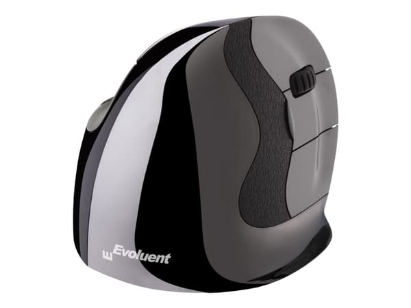 Evoluent VerticalMouse D Medium - Vertikal mus - ergonomisk - laser - 6 knappar - trådlös - trådlös USB-mottagare Grå