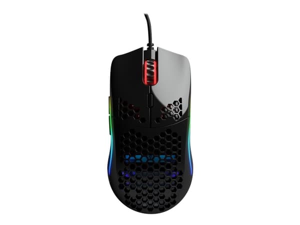 Glorious Model O - (Small) - Glossy Black - Gaming Mus - Optisk - 6 knapper - 12000 DPI - Sort m. RGB Svart