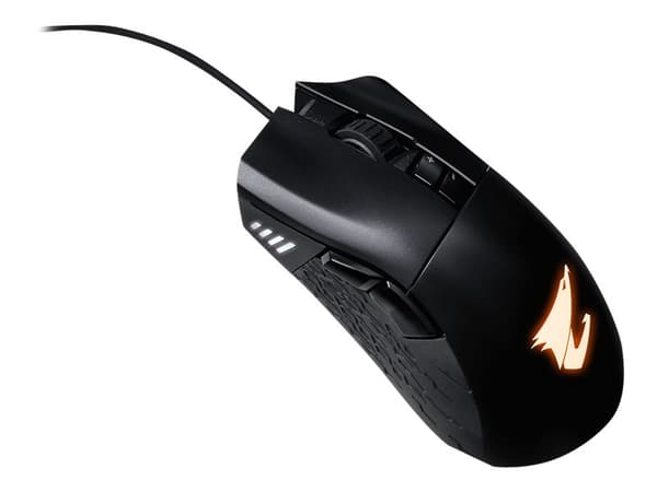 AORUS M3 - Mus - optisk - 7 knappar - kabelansluten - USB - mattsvart