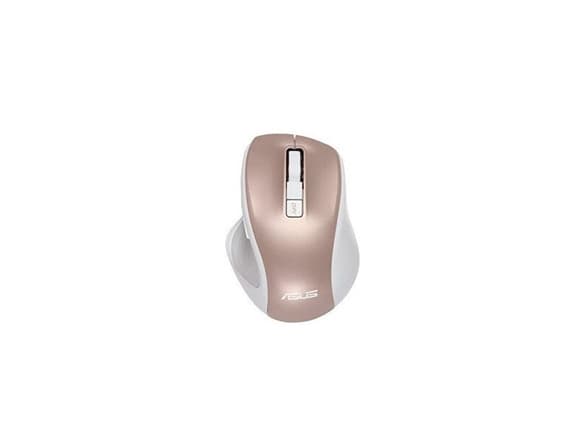 ASUS MW202 - Mus - optisk - 6 knappar - trådlös - 2.4 GHz - trådlös USB-mottagare - guldrosa