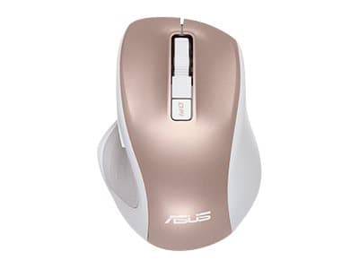 ASUS MW202 - Mus - optisk - 6 knappar - trådlös - 2.4 GHz - trådlös USB-mottagare - guldrosa